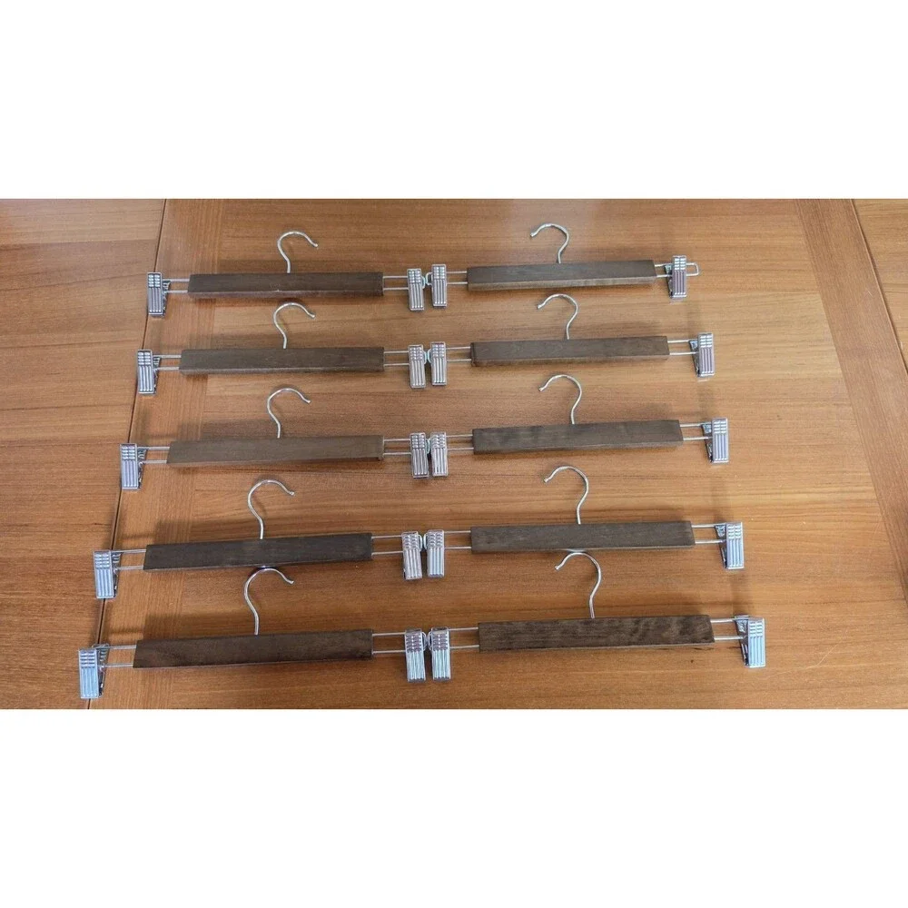 Pant Hangers Metal Wood Set Of 10